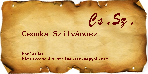 Csonka Szilvánusz névjegykártya